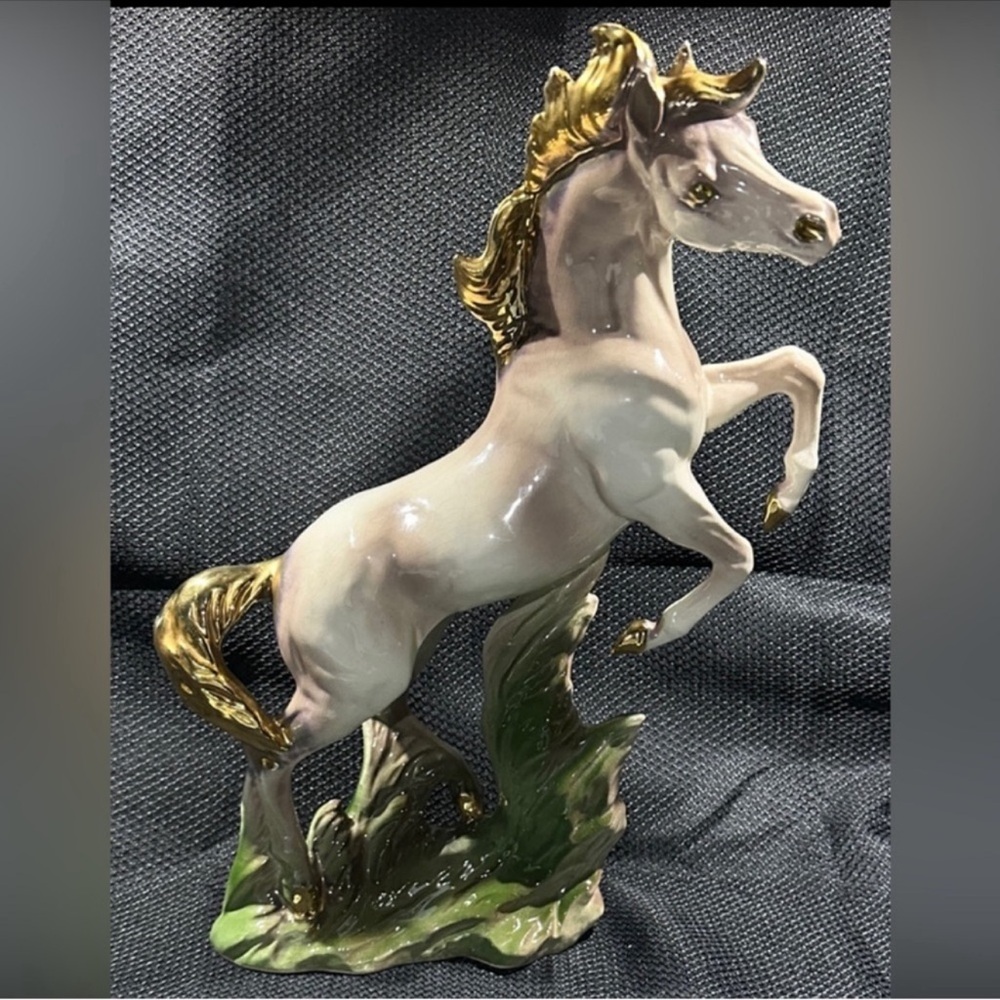 Vintage Mid Century California Pottery Rearing
Horse Statue
